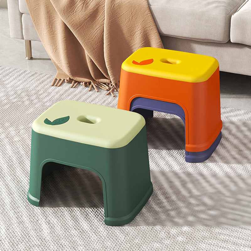 Modern Minimalist PP Plastic Stackable Space-Saving Low Stool Backless Armless Kids For Bathroom & Entryway