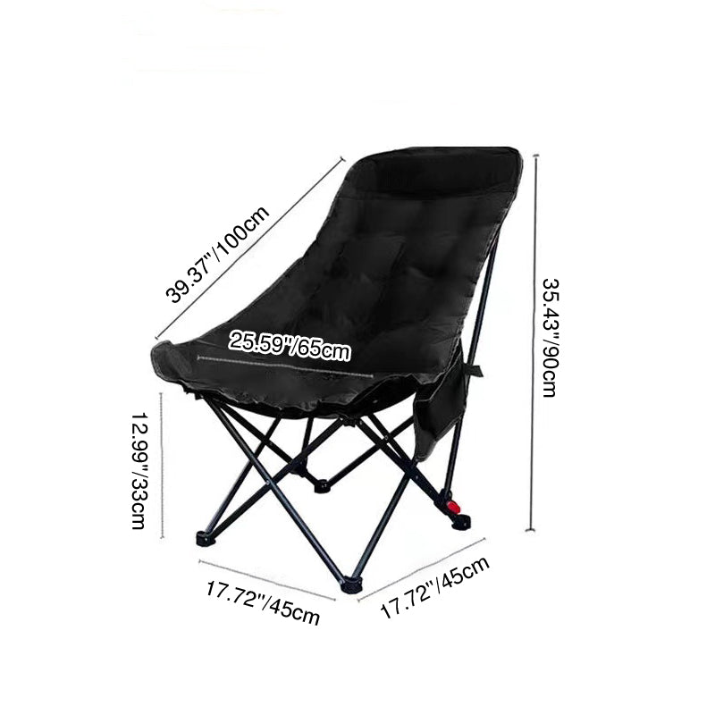 Modern Minimalist Oxford Fabric Carbon Steel EVA EPE Foldable Lightweight High-Back Camping Chair Backrest Armless For Outdoor Patio