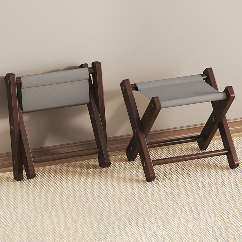 Modern Minimalist X-Shaped Nan Bamboo Oxford Fabric Folding Chair Backless Armless For Garden