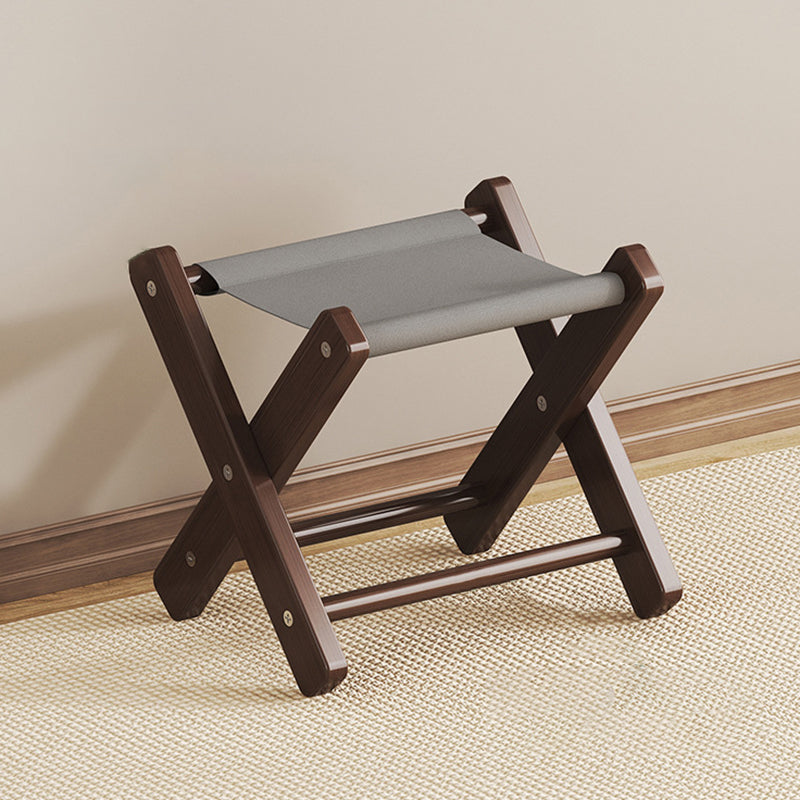 Modern Minimalist X-Shaped Nan Bamboo Oxford Fabric Folding Chair Backless Armless For Garden
