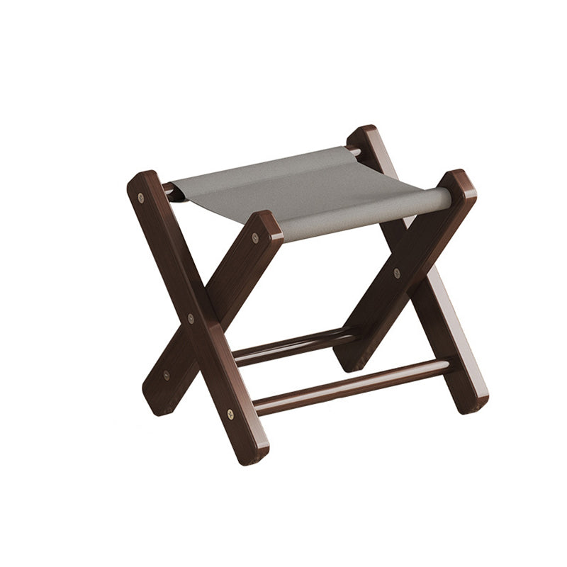 Modern Minimalist X-Shaped Nan Bamboo Oxford Fabric Folding Chair Backless Armless For Garden