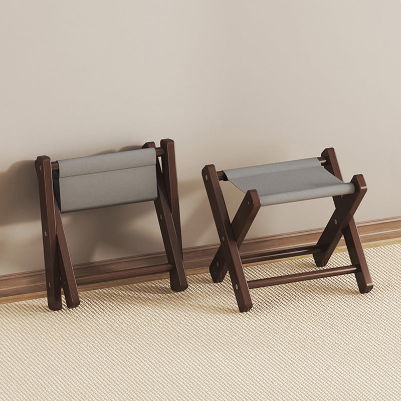 Modern Minimalist X-Shaped Nan Bamboo Oxford Fabric Folding Chair Backless Armless For Garden