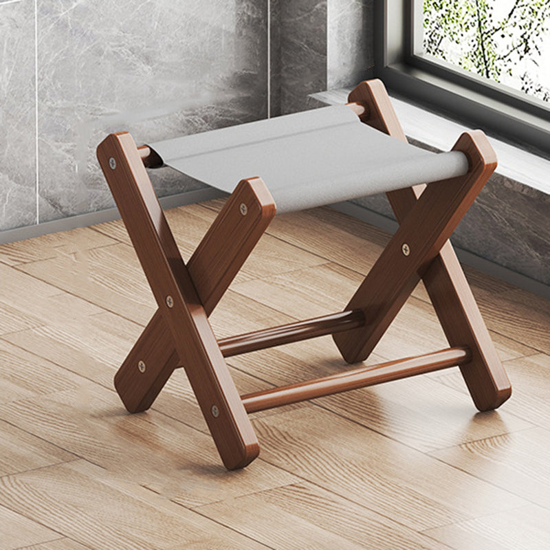 Modern Minimalist X-Shaped Nan Bamboo Oxford Fabric Folding Chair Backless Armless For Garden