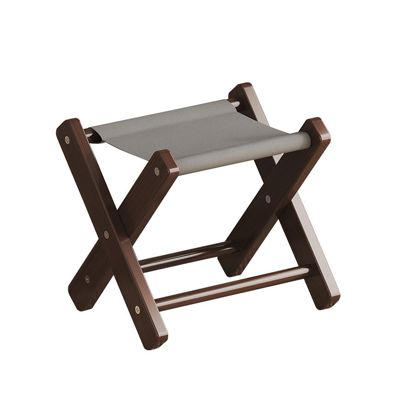 Modern Minimalist X-Shaped Nan Bamboo Oxford Fabric Folding Chair Backless Armless For Garden