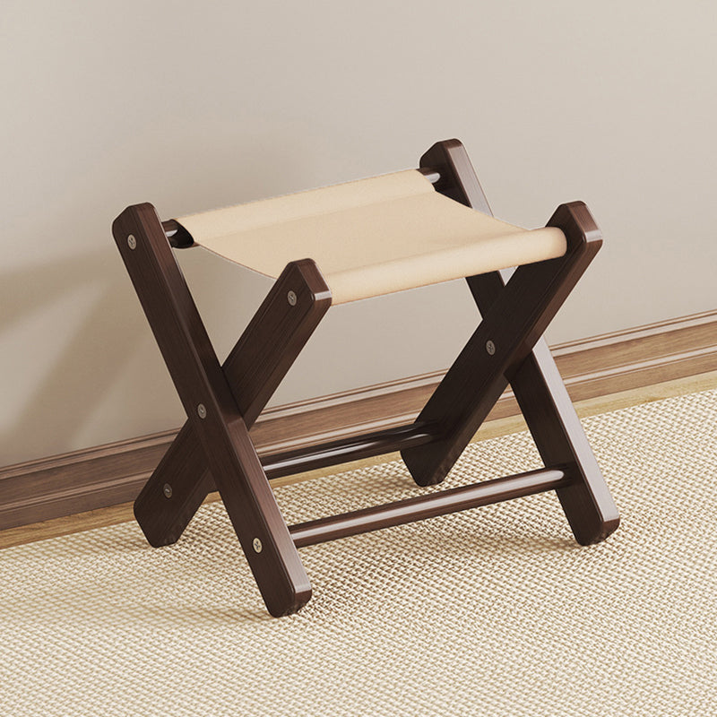 Modern Minimalist X-Shaped Nan Bamboo Oxford Fabric Folding Chair Backless Armless For Garden