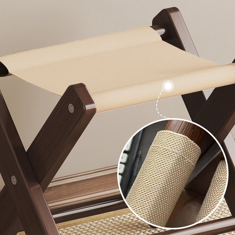 Modern Minimalist X-Shaped Nan Bamboo Oxford Fabric Folding Chair Backless Armless For Garden