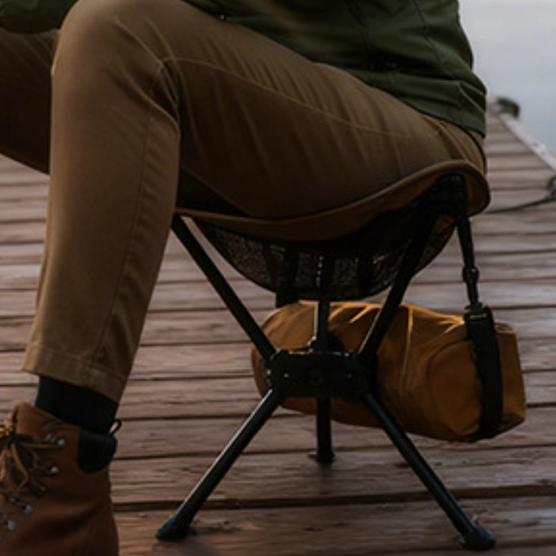 Modern Minimalist Aluminum Alloy Oxford Fabric Triangular Rotatable Foldable Camping Chair Backless Armless For Outdoor & Garden