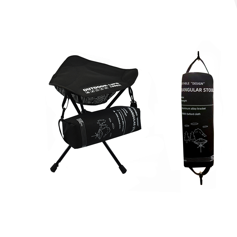 Modern Minimalist Aluminum Alloy Oxford Fabric Triangular Rotatable Foldable Camping Chair Backless Armless For Outdoor & Garden