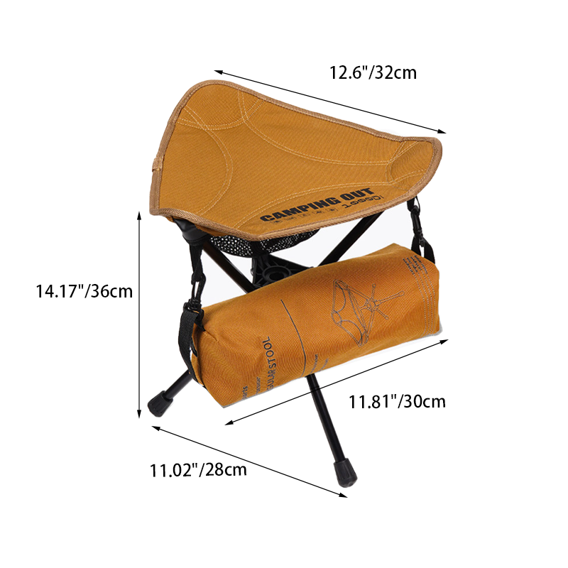 Modern Minimalist Aluminum Alloy Oxford Fabric Triangular Rotatable Foldable Camping Chair Backless Armless For Outdoor & Garden
