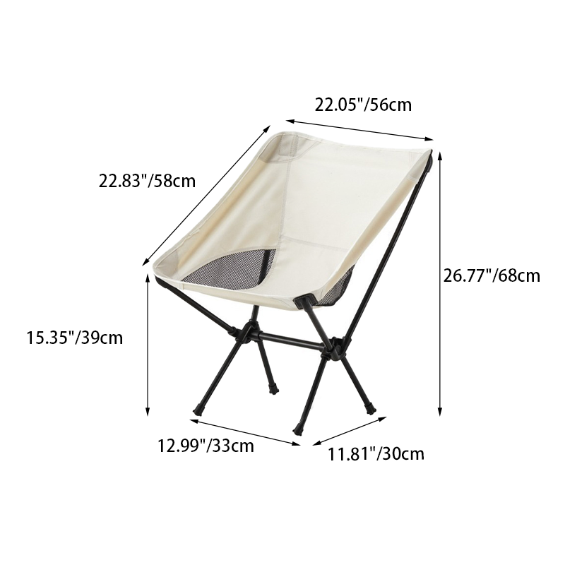 Modern Minimalist Carbon Steel Oxford Fabric Curved Foldable Camping Chair Backrest Armless For Outdoor & Garden