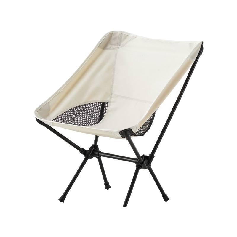Modern Minimalist Carbon Steel Oxford Fabric Curved Foldable Camping Chair Backrest Armless For Outdoor & Garden