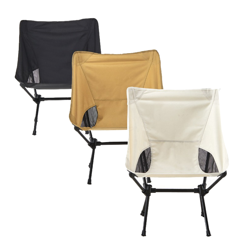 Modern Minimalist Carbon Steel Oxford Fabric Curved Foldable Camping Chair Backrest Armless For Outdoor & Garden