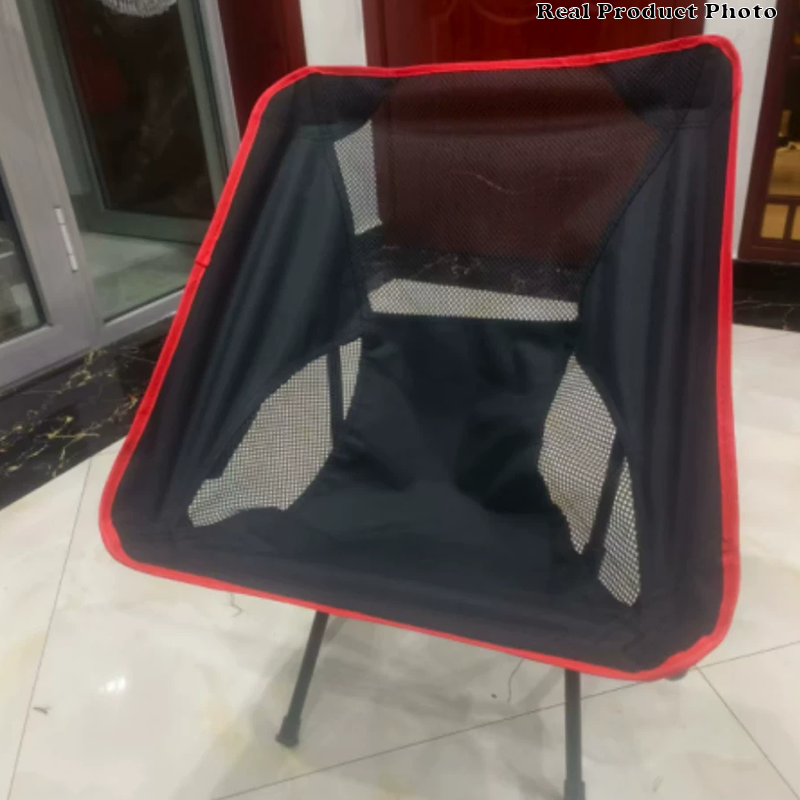 Modern Minimalist Carbon Steel Oxford Fabric Curved Foldable Camping Chair Backrest Armless For Outdoor & Garden