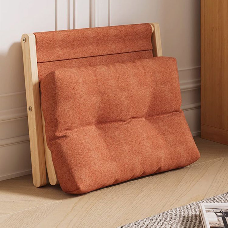 Modern Minimalist Cotton Linen Pine Foldable Rectangular Low Stool For Living Room