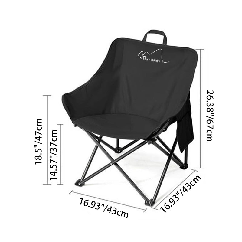 Modern Minimalist Arc-Shaped Steel Pipe Oxford Fabric Cotton Outdoor Foldable Camping Chair Backrest Armless For Garden