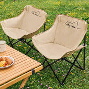 Modern Minimalist Arc-Shaped Steel Pipe Oxford Fabric Cotton Outdoor Foldable Camping Chair Backrest Armless For Garden