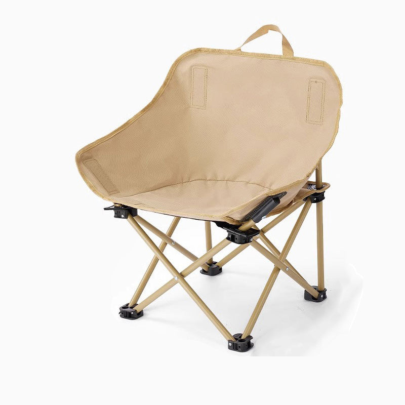 Modern Minimalist Arc-Shaped Steel Pipe Oxford Fabric Cotton Outdoor Foldable Camping Chair Backrest Armless For Garden