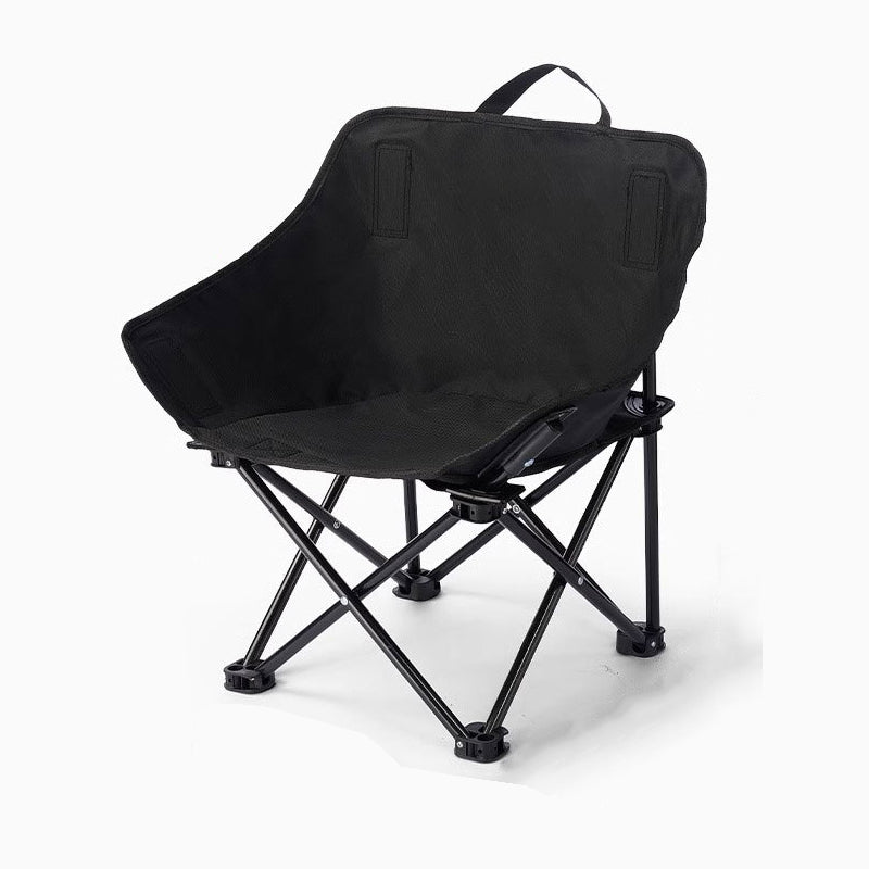Modern Minimalist Arc-Shaped Steel Pipe Oxford Fabric Cotton Outdoor Foldable Camping Chair Backrest Armless For Garden