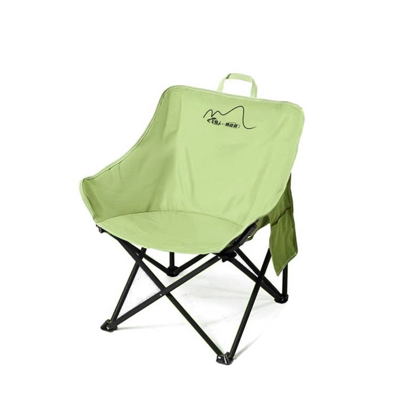 Modern Minimalist Arc-Shaped Steel Pipe Oxford Fabric Cotton Outdoor Foldable Camping Chair Backrest Armless For Garden