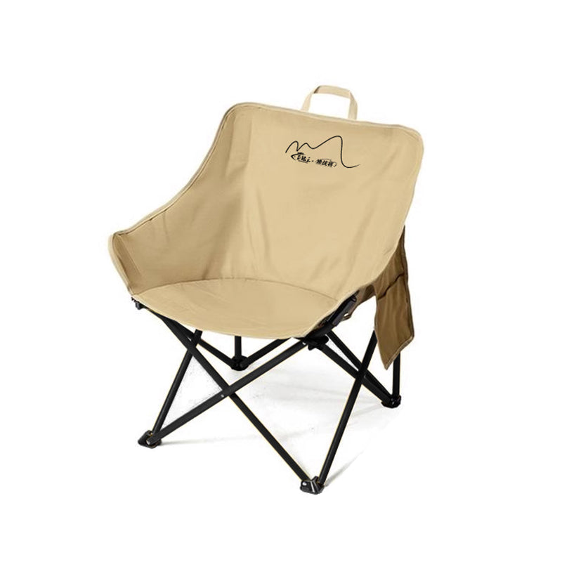 Modern Minimalist Arc-Shaped Steel Pipe Oxford Fabric Cotton Outdoor Foldable Camping Chair Backrest Armless For Garden