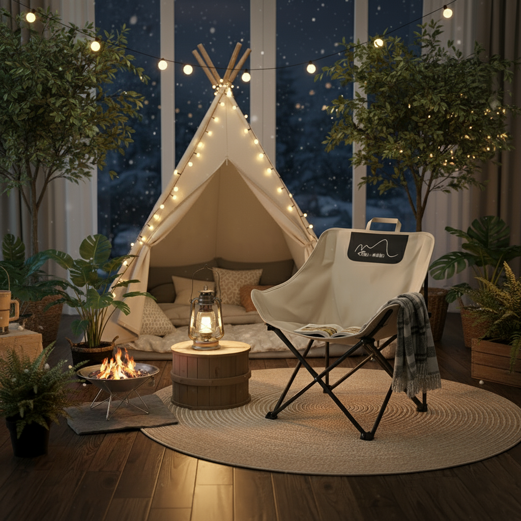 Modern Minimalist Arc-Shaped Steel Pipe Oxford Fabric Cotton Outdoor Foldable Camping Chair Backrest Armless For Garden