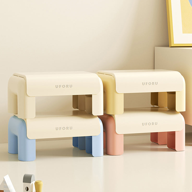 Modern Minimalist Rectangular PP Kids Anti-Slip Footstool Backless Armless For Living Room
