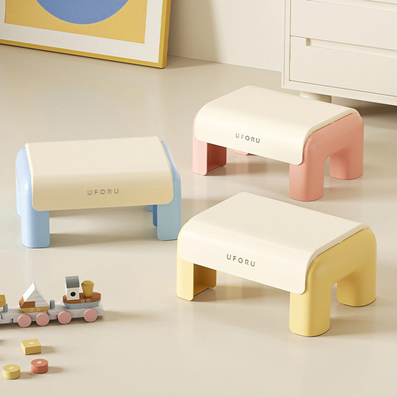 Modern Minimalist Rectangular PP Kids Anti-Slip Footstool Backless Armless For Living Room