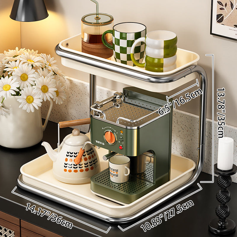 Modern Minimalist Carbon Steel Space-Saving Cup Holder Organizer Storage Shelf 2-Tier For Entryway & Living Room