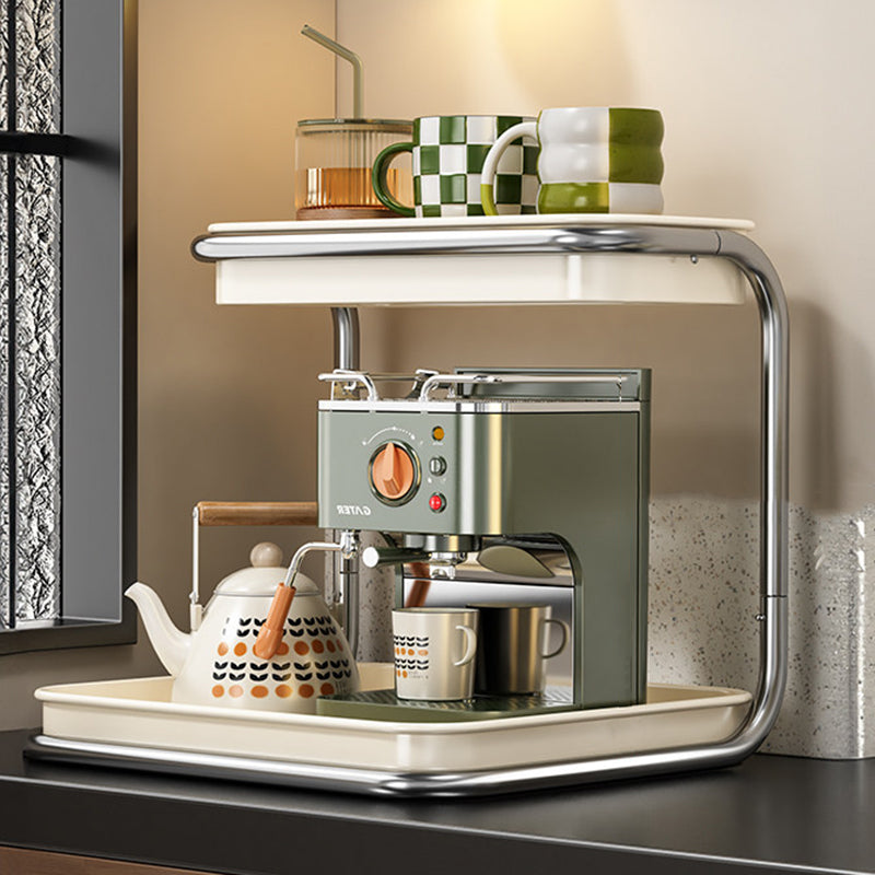 Modern Minimalist Carbon Steel Space-Saving Cup Holder Organizer Storage Shelf 2-Tier For Entryway & Living Room