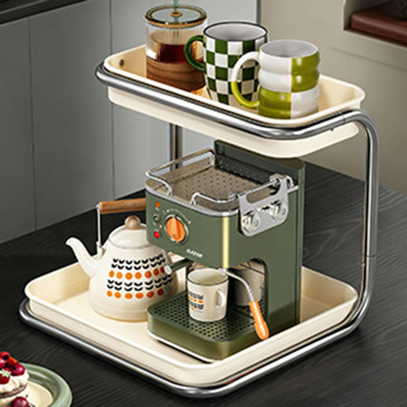 Modern Minimalist Carbon Steel Space-Saving Cup Holder Organizer Storage Shelf 2-Tier For Entryway & Living Room