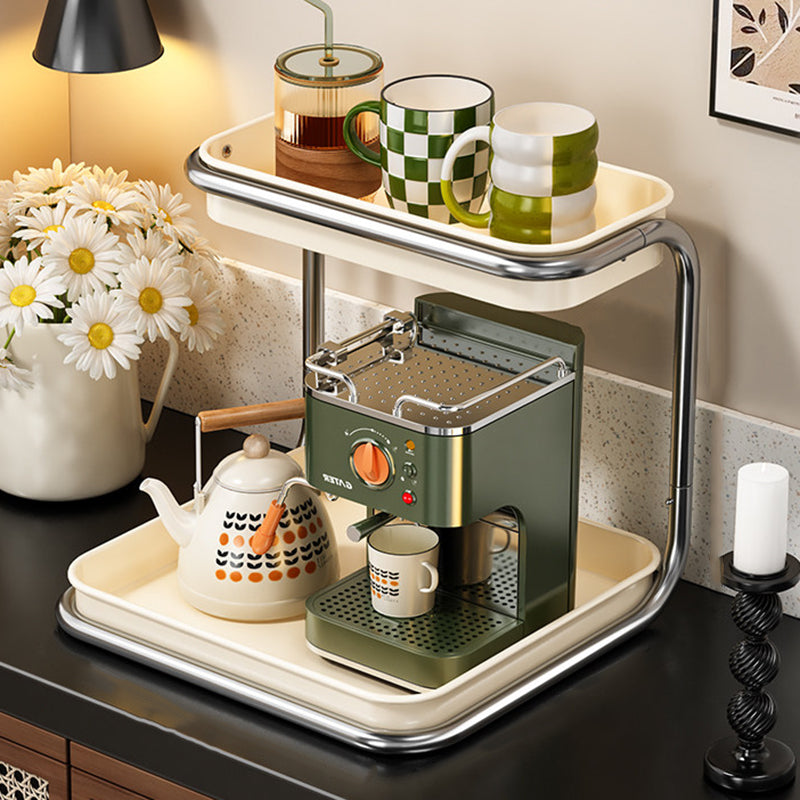 Modern Minimalist Carbon Steel Space-Saving Cup Holder Organizer Storage Shelf 2-Tier For Entryway & Living Room