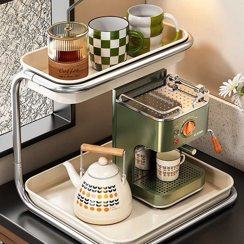Modern Minimalist Carbon Steel Space-Saving Cup Holder Organizer Storage Shelf 2-Tier For Entryway & Living Room