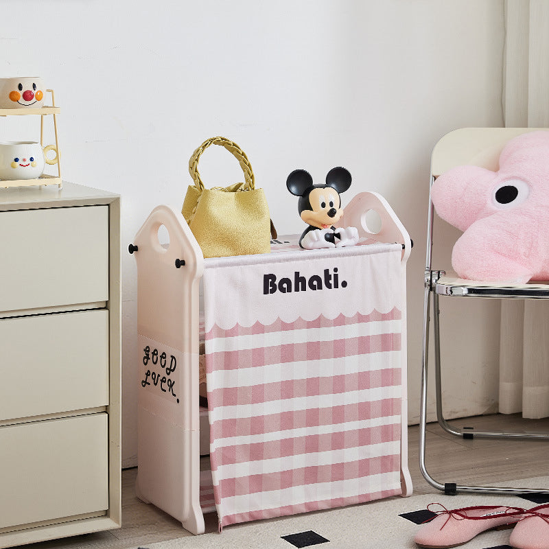 Modern Minimalist PP Fabric Steel Tube House-Shaped Space-Saving Pink And White Dustproof Shoe Organizer With Curtain Shoe Storage 3-6 Tier For Entryway