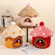 Modern Art Deco Mushroom-Shaped Crystal Soft Fabric PP Cotton Detachable Cat Bed 1-Layer For Living Room & Bedroom