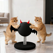Contemporary Creative Cartoon Devil Bat Hemp Rope Spring-Mounted Cat Scratcher 1-Scratching Post For Living Room