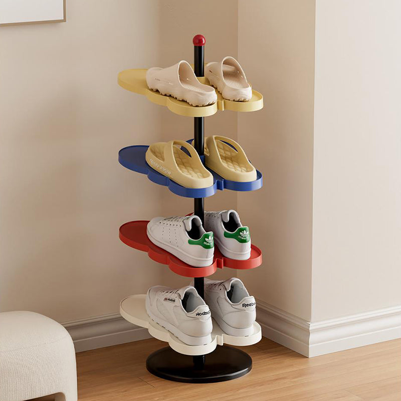 Modern Art Deco PP Plastic Stainless Steel Butterfly Space-Saving Lightweight Shoe Storage Rack 2/3/4/5-Tier For Entryway & Hallway