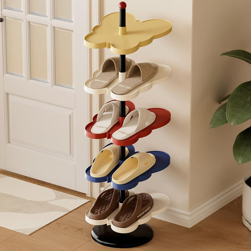 Modern Art Deco PP Plastic Stainless Steel Butterfly Space-Saving Lightweight Shoe Storage Rack 2/3/4/5-Tier For Entryway & Hallway