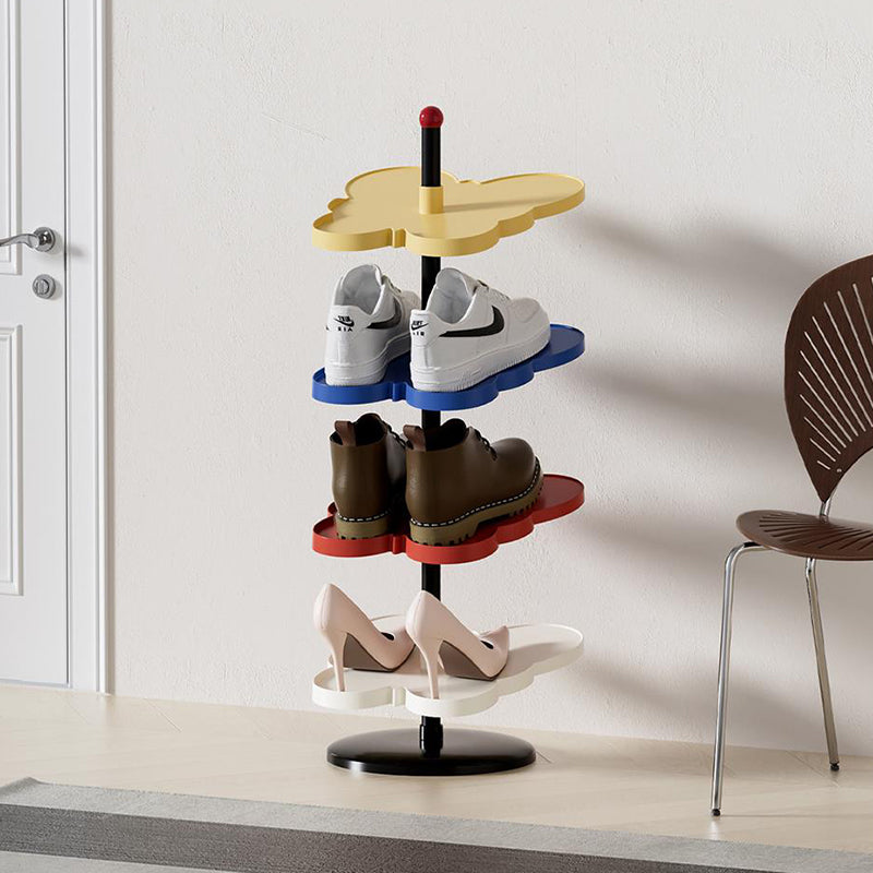 Modern Art Deco PP Plastic Stainless Steel Butterfly Space-Saving Lightweight Shoe Storage Rack 2/3/4/5-Tier For Entryway & Hallway
