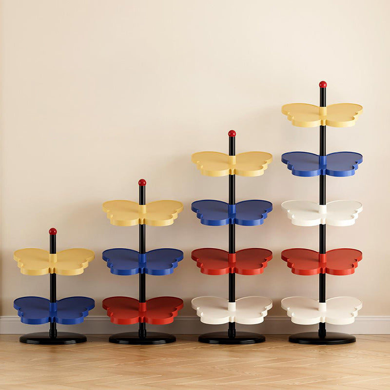 Modern Art Deco PP Plastic Stainless Steel Butterfly Space-Saving Lightweight Shoe Storage Rack 2/3/4/5-Tier For Entryway & Hallway