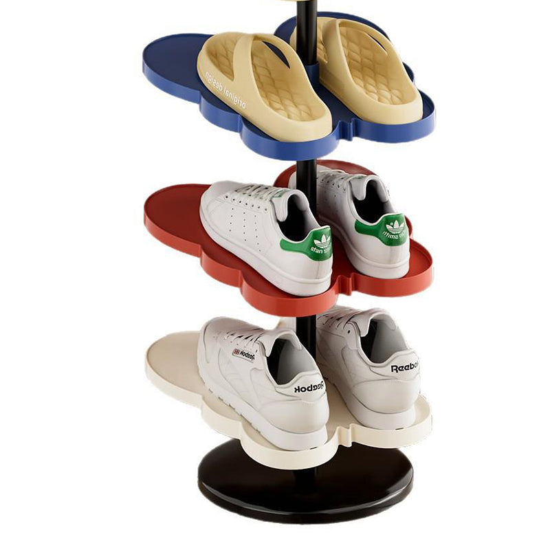 Modern Art Deco PP Plastic Stainless Steel Butterfly Space-Saving Lightweight Shoe Storage Rack 2/3/4/5-Tier For Entryway & Hallway