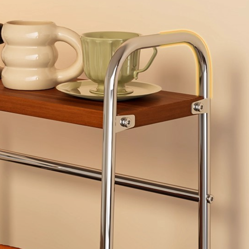 Modern Minimalist MDF Carbon Steel Trapezoidal Lightweight Desktop Storage Shelf 2-Tier For Living Room & Dining Room