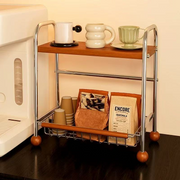 Modern Minimalist MDF Carbon Steel Trapezoidal Lightweight Desktop Storage Shelf 2-Tier For Living Room & Dining Room