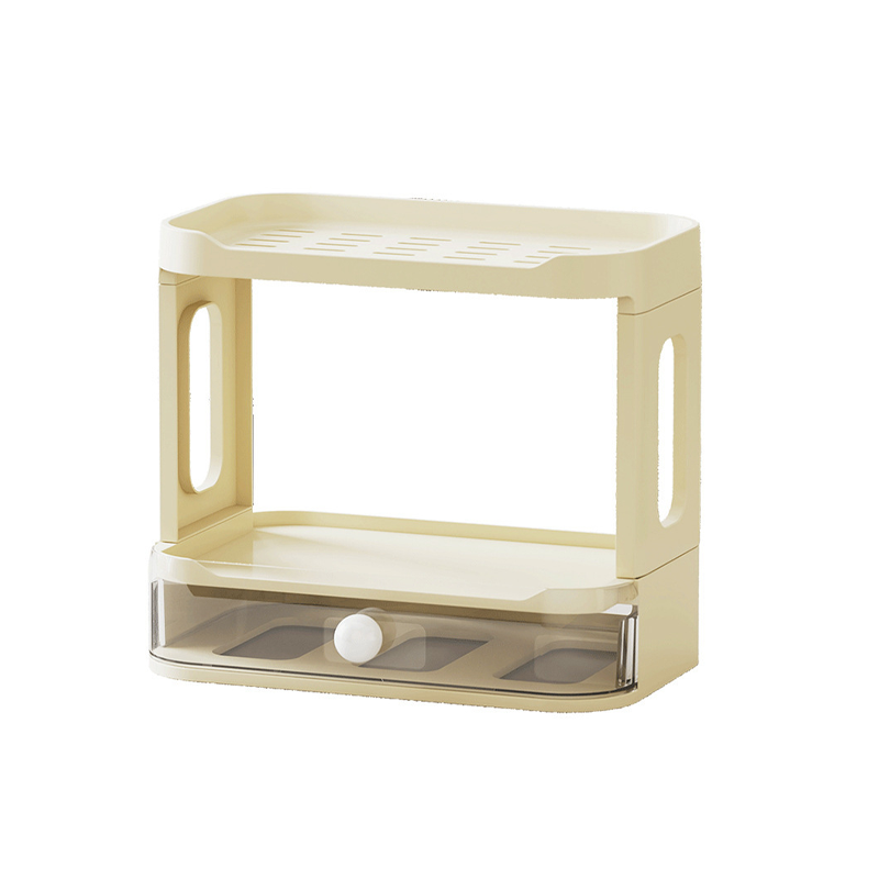 Modern Minimalist Plastic Rectangular Tabletop Storage Shelf 3-Layer For Living Room & Dining Room