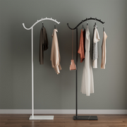 Contemporary Industrial Lightweight Rock Slab Iron Curved-Line Hall Tree 1-Tier For Entryway & Hallway
