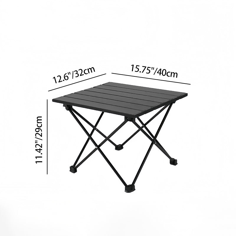 Modern Minimalist Carbon Steel Aluminum Foldable Square Side Table For Outdoor