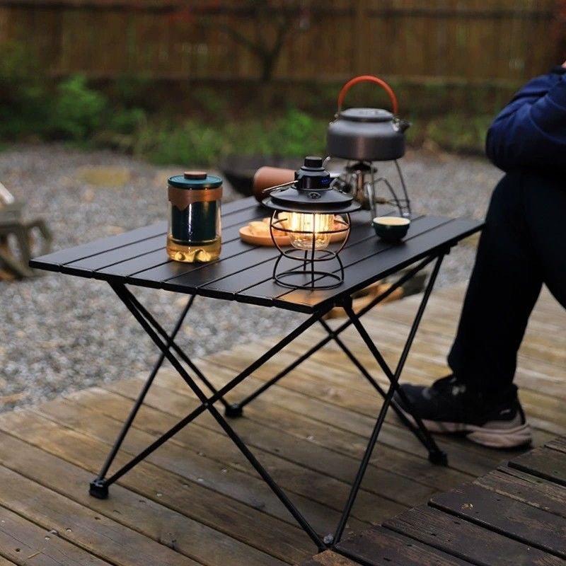 Modern Minimalist Carbon Steel Aluminum Foldable Square Side Table For Outdoor