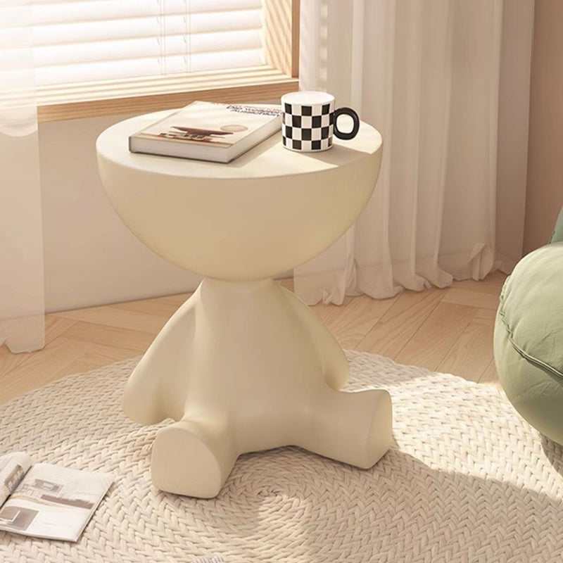 Contemporary Creative Bear Round Plastic Side Table For Living Room