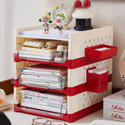 Modern Minimalist Rectangular PP PET Perforated Board Desktop Storage Shelf 2/3/4-Tier For Study