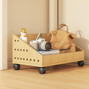 Modern Minimalist Trapezoid MDF Movable Floor-Standing Storage Shelf 1/2/3-Tier For Study