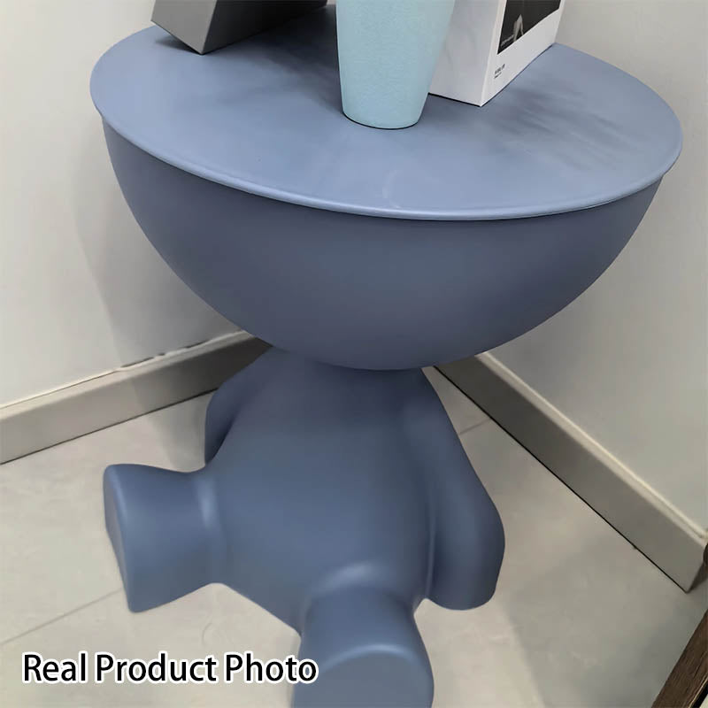 Contemporary Creative Round Cartoon Character Design Plastic Side Table 1-Storage For Living Room
